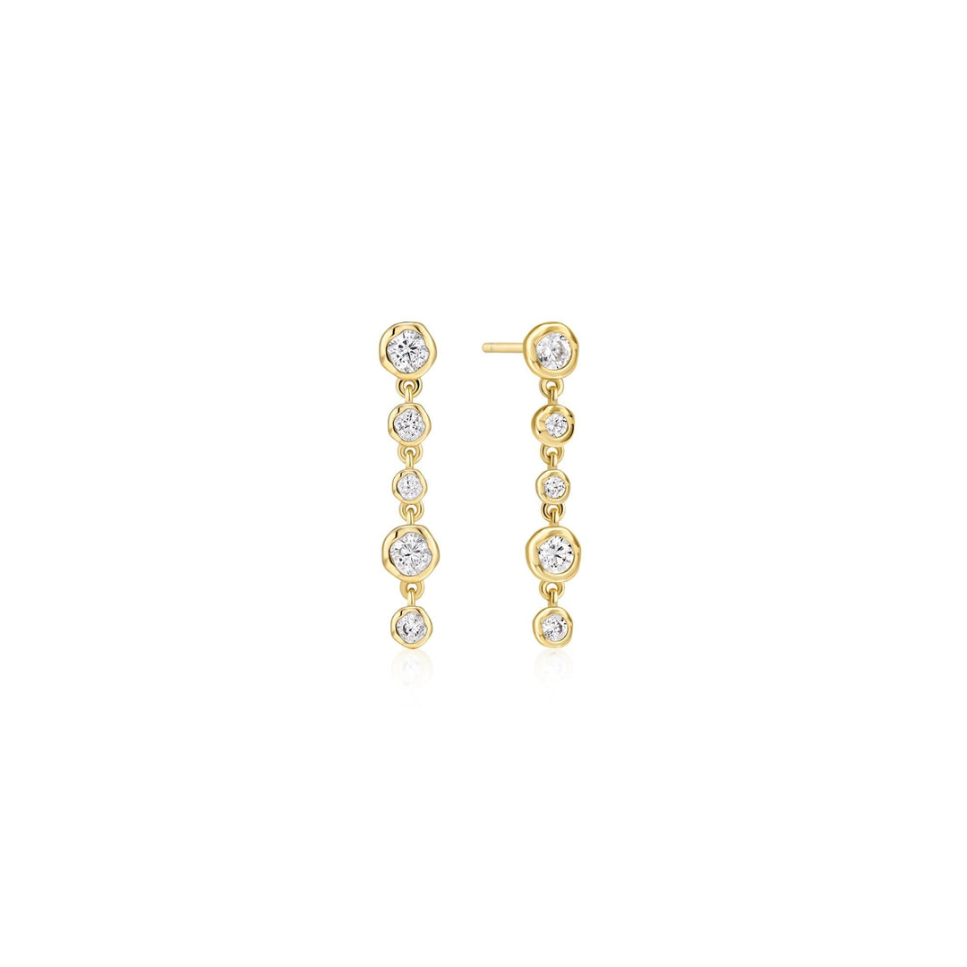 Ania Haie Gold Molten Cascade Bezel-Set Drop Stud Earrings - B &amp; S Lyncris Jewellers
