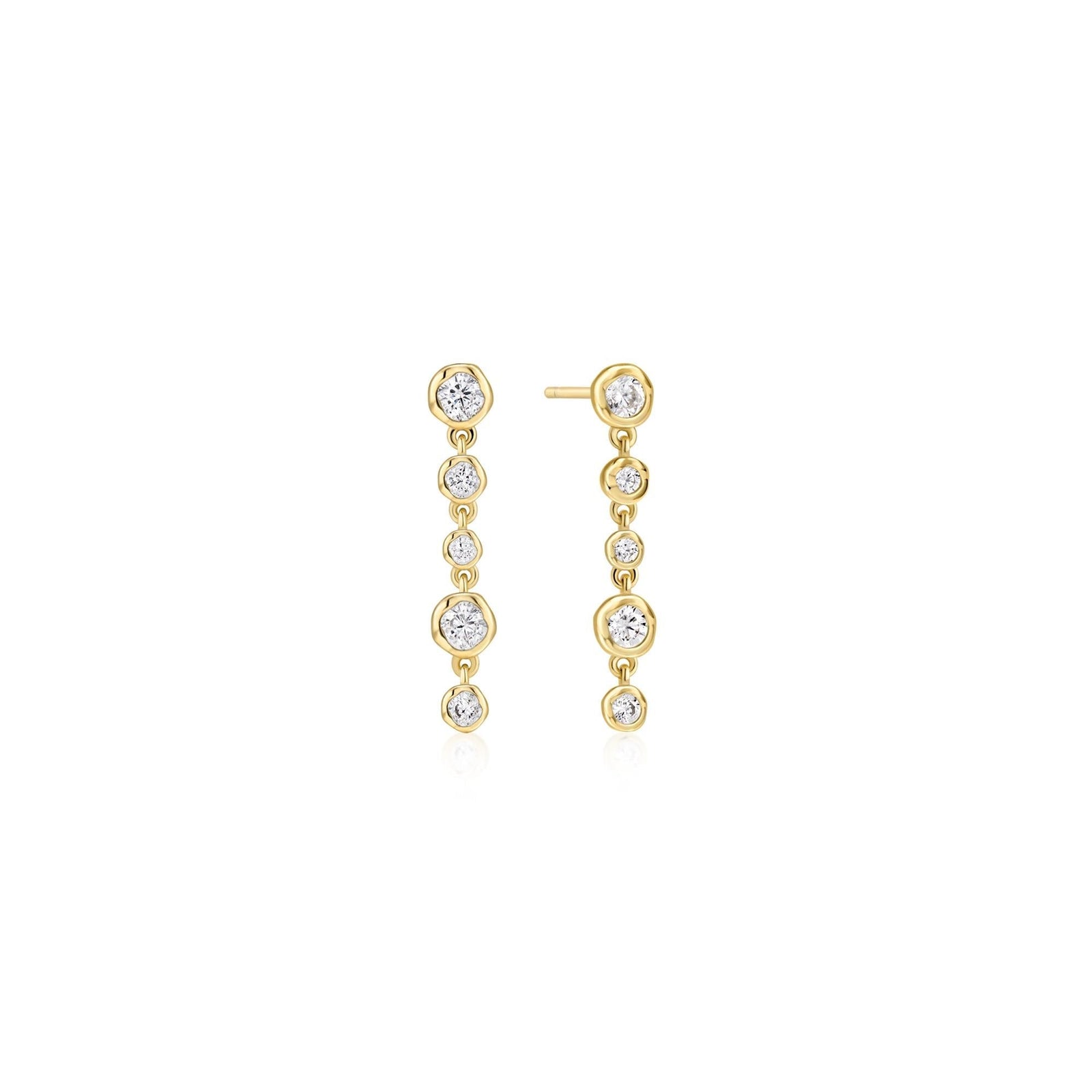 Ania Haie Gold Molten Cascade Bezel-Set Drop Stud Earrings - B & S Lyncris Jewellers