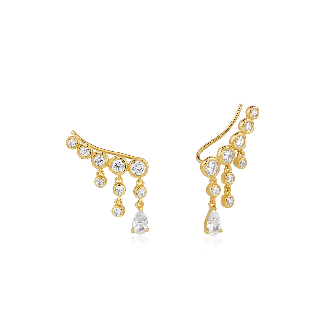 Ania Haie Gold Molten Cascade Bar Climbers - B &amp; S Lyncris Jewellers
