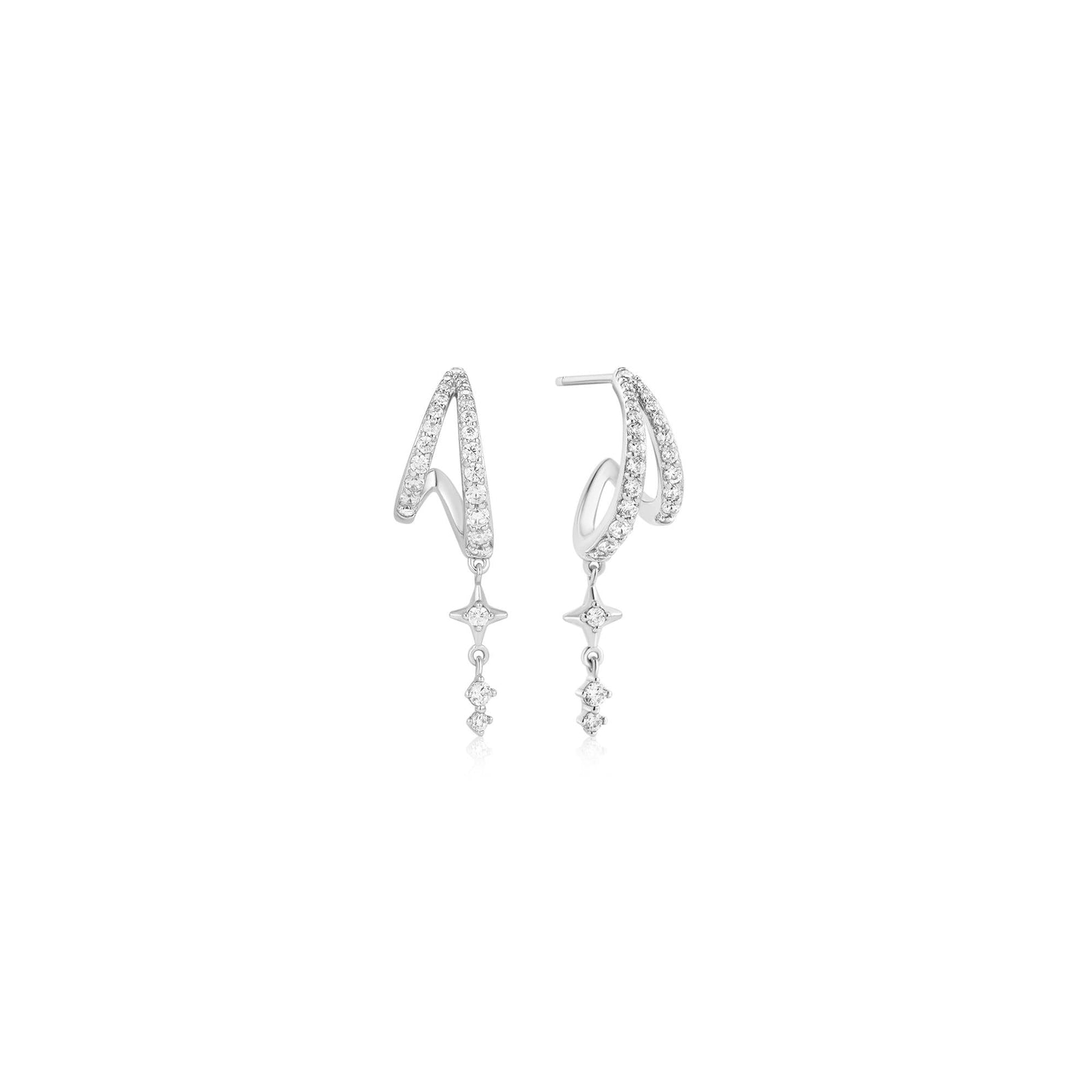 Ania Haie Silver Star Drop Stud Earrings - B & S Lyncris Jewellers