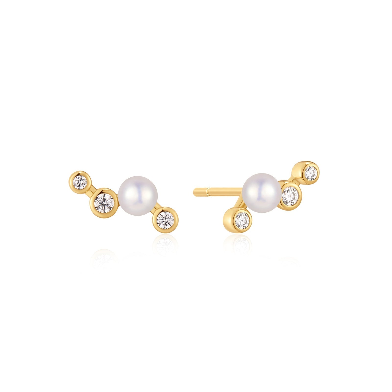 Ania Haie Gold Zig-Zag Shell Pearl Stud Earrings - B & S Lyncris Jewellers