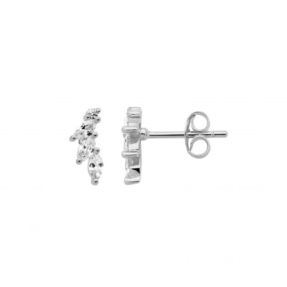 Ellani Sterling Silver Marquise Stud Earrings