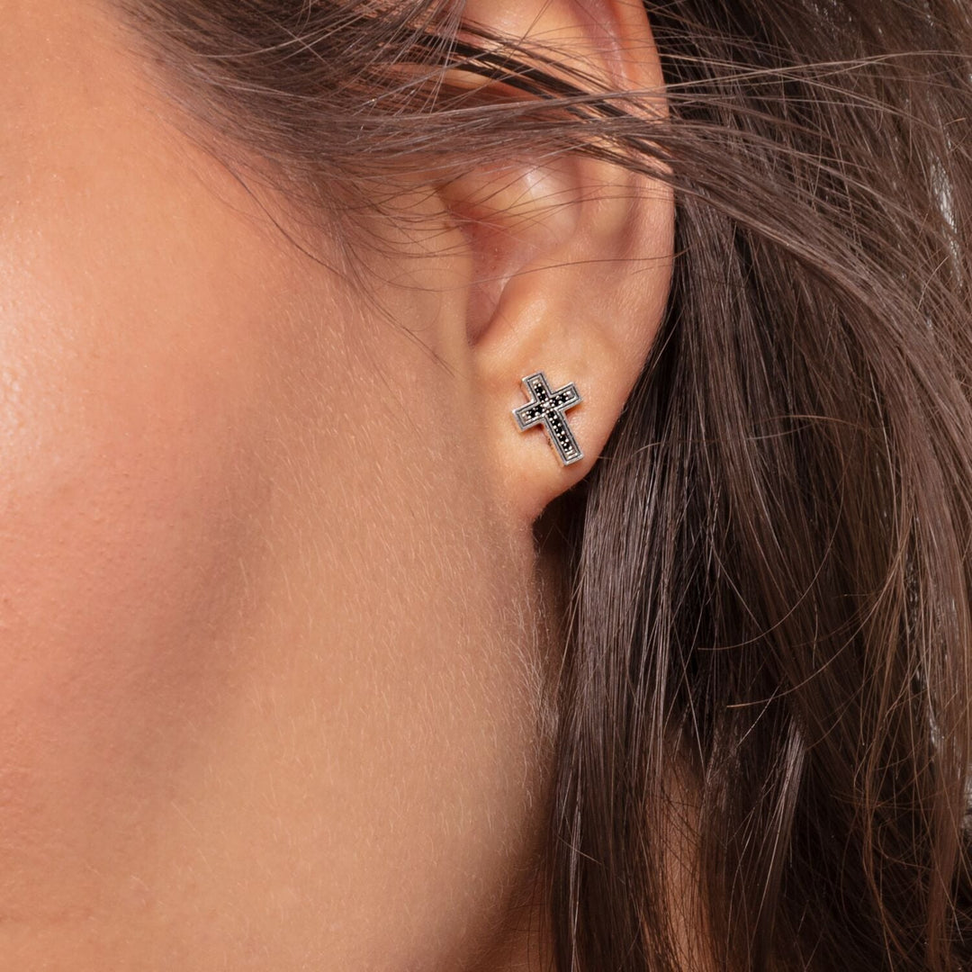 THOMAS SABO Ear Studs Cross Black