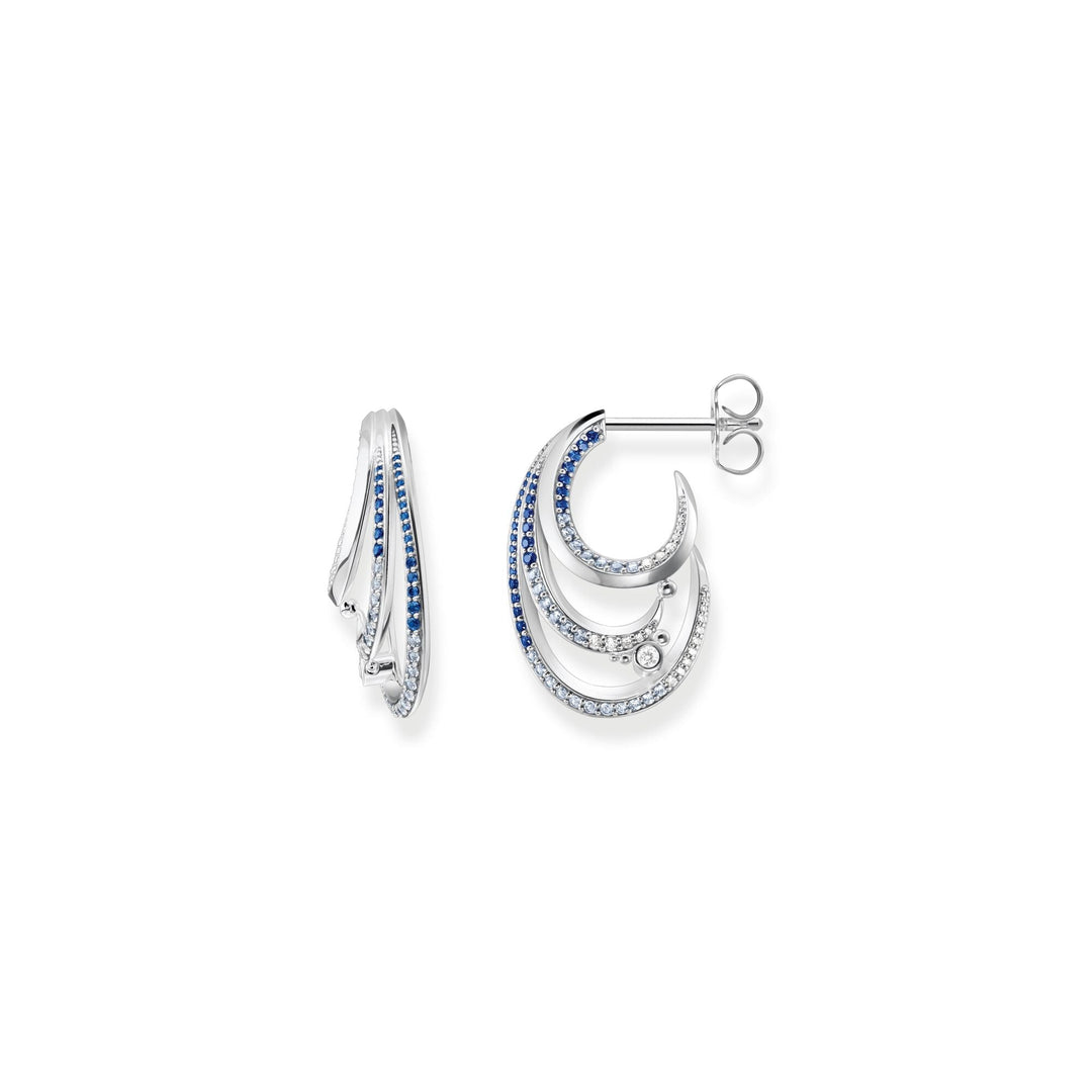THOMAS SABO Earrings wave with blue stones
