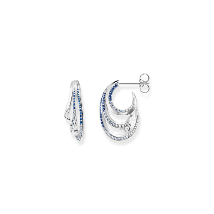 THOMAS SABO Earrings wave with blue stones