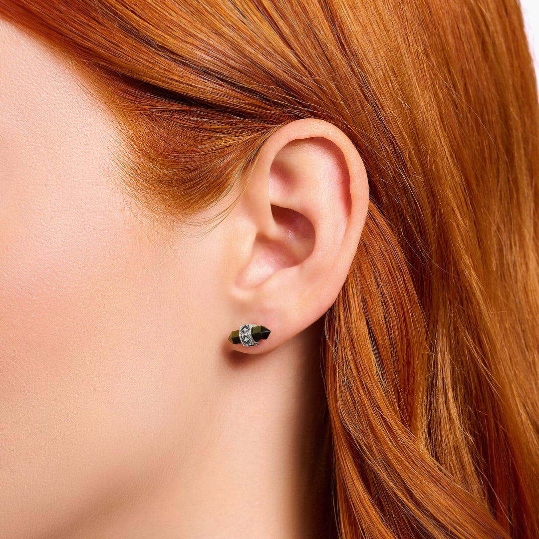 THOMAS SABO Crystal Single Ear Stud with Golden Blue Tiger&