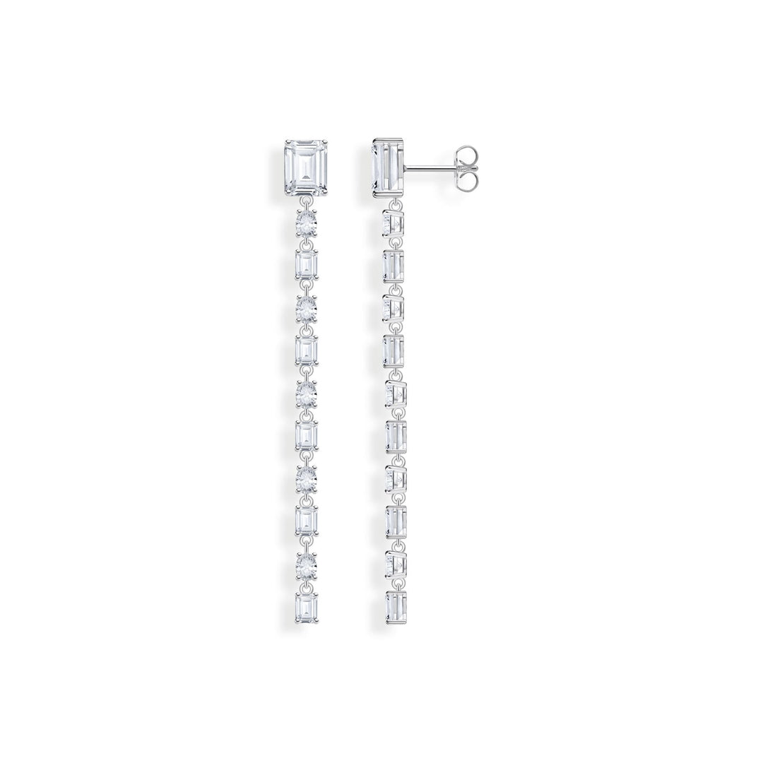 THOMAS SABO Drop Earrings with white stones silver - B &amp; S Lyncris Jewellers