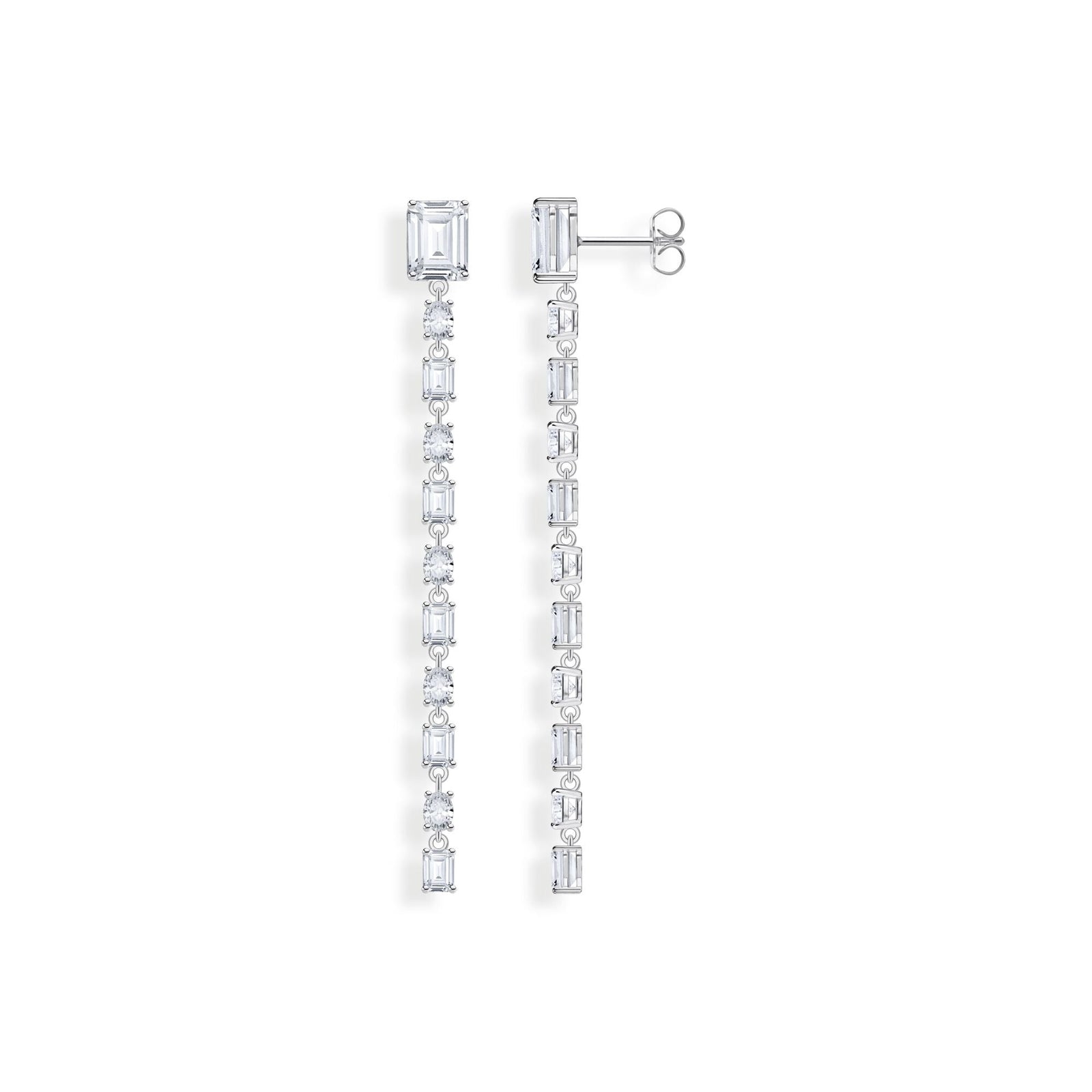 THOMAS SABO Drop Earrings with white stones silver - B & S Lyncris Jewellers