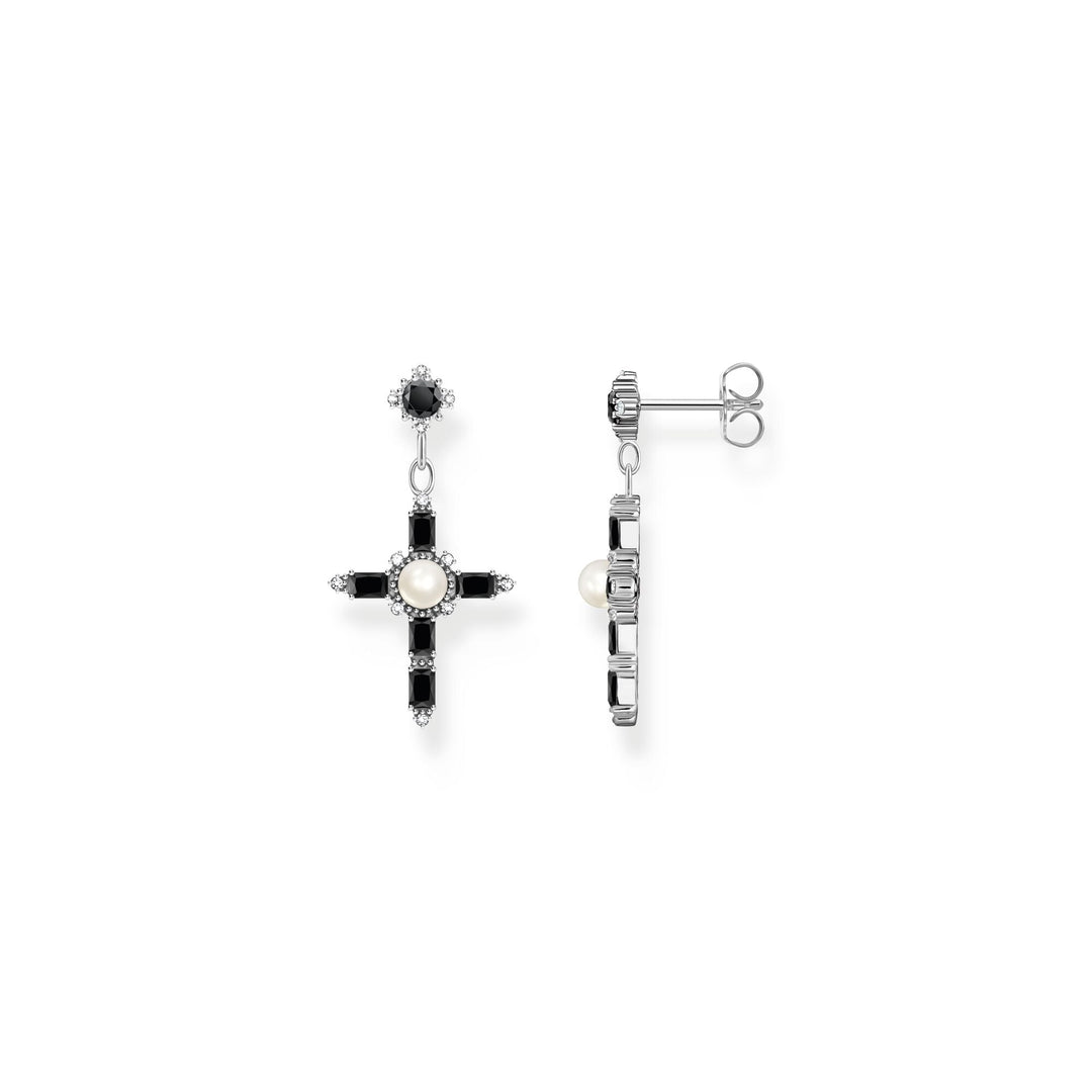 THOMAS SABO Romance Earrings Black Cross - B &amp; S Lyncris Jewellers