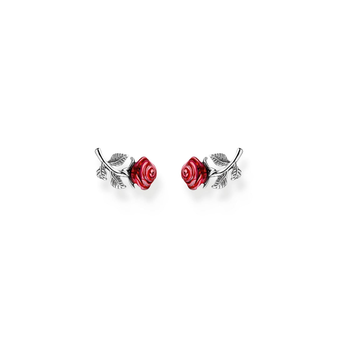 THOMAS SABO Romance Ear studs Red Roses - B &amp; S Lyncris Jewellers