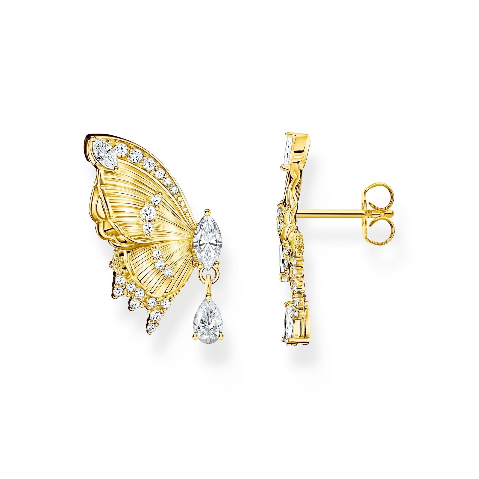 THOMAS SABO Butterfly Paradise Ear Studs in Gold - B & S Lyncris Jewellers