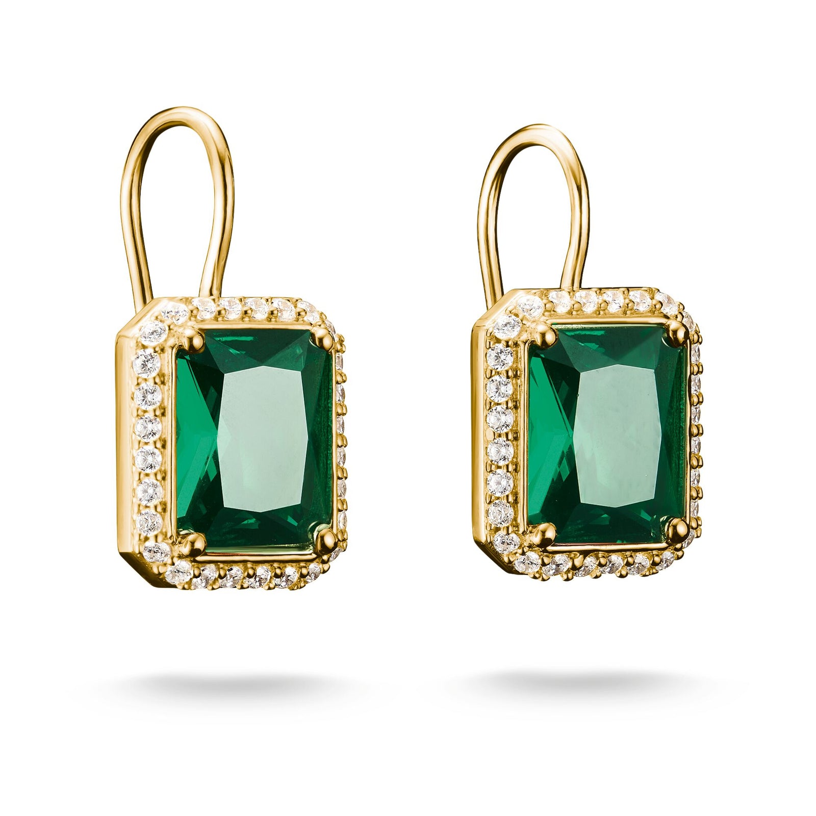 THOMAS SABO Earrings with Green Octagonal Stones - B & S Lyncris Jewellers