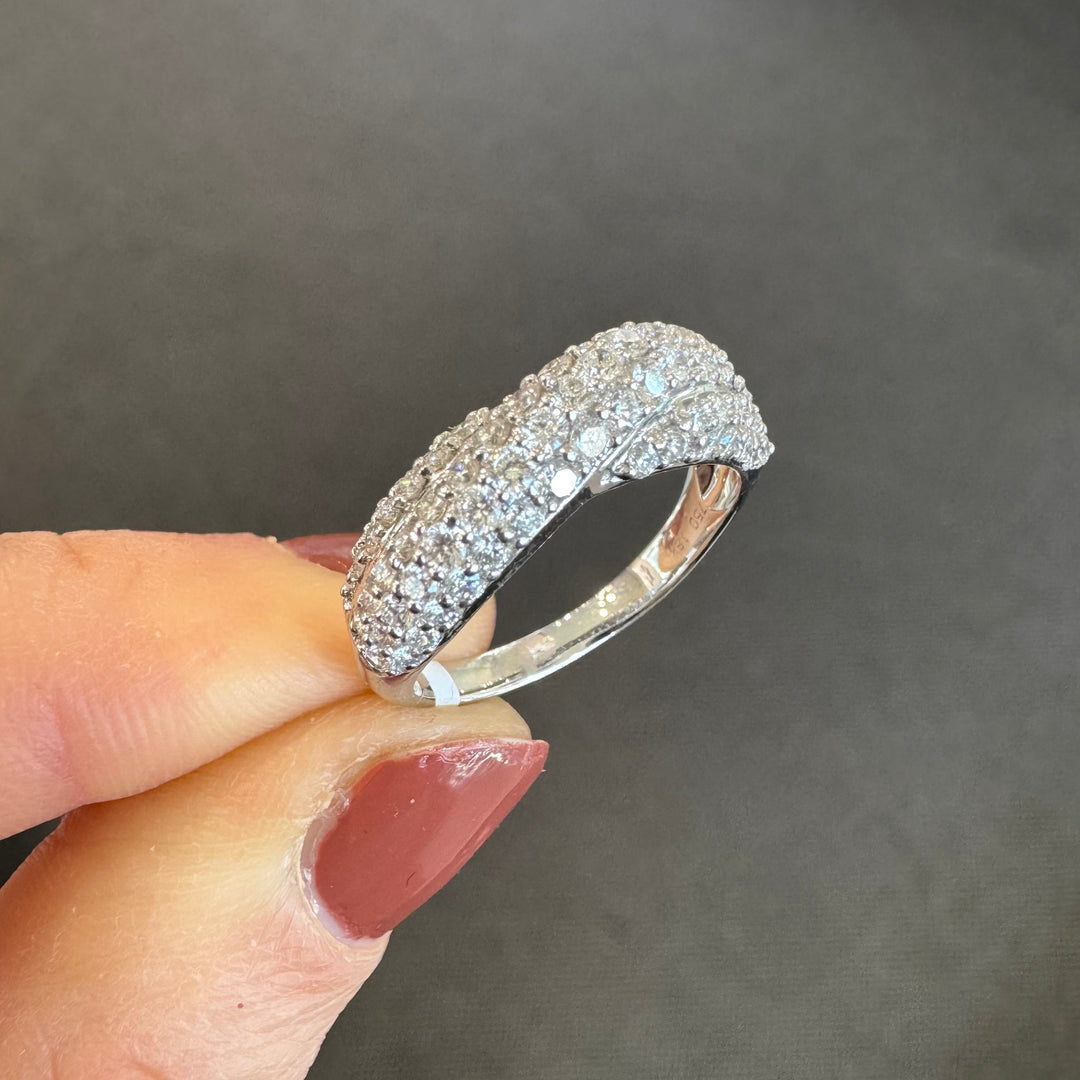 18ct White Gold Overlapped Diamond Ring