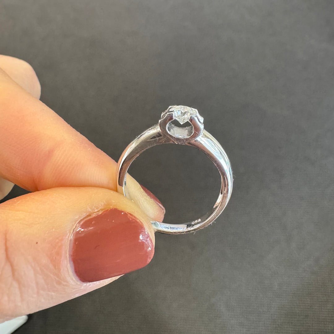 18ct White Gold Tension Set Diamond Ring