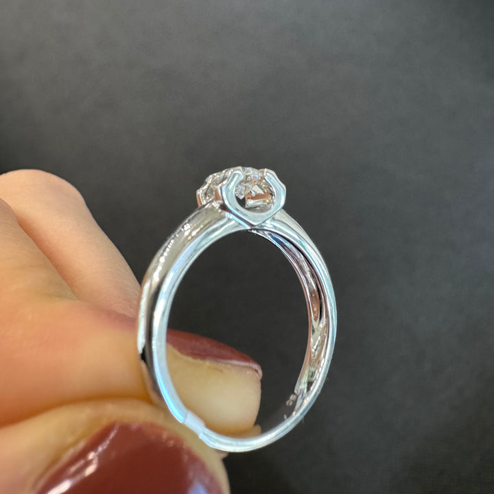 18ct White Gold Tension Set Diamond Ring