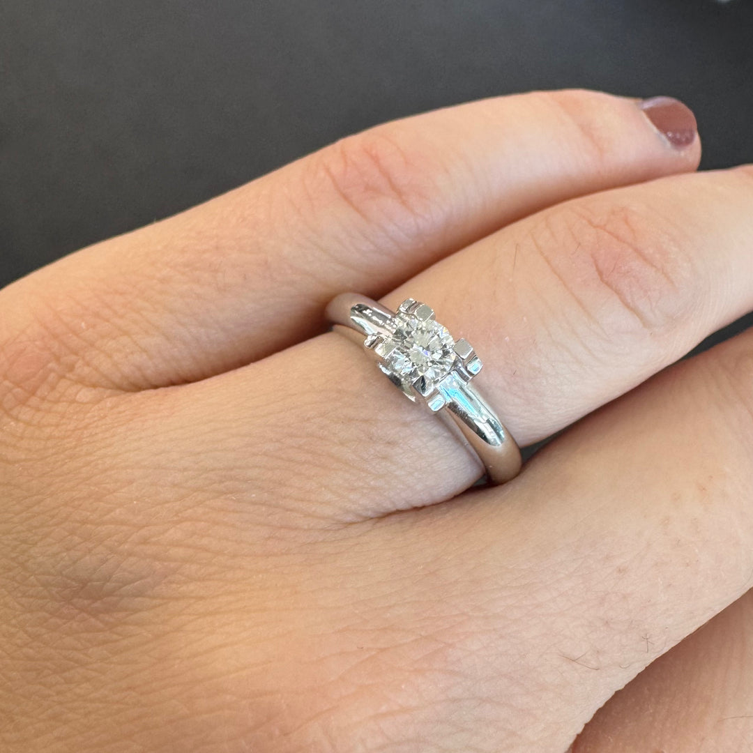 18ct White Gold Tension Set Diamond Ring