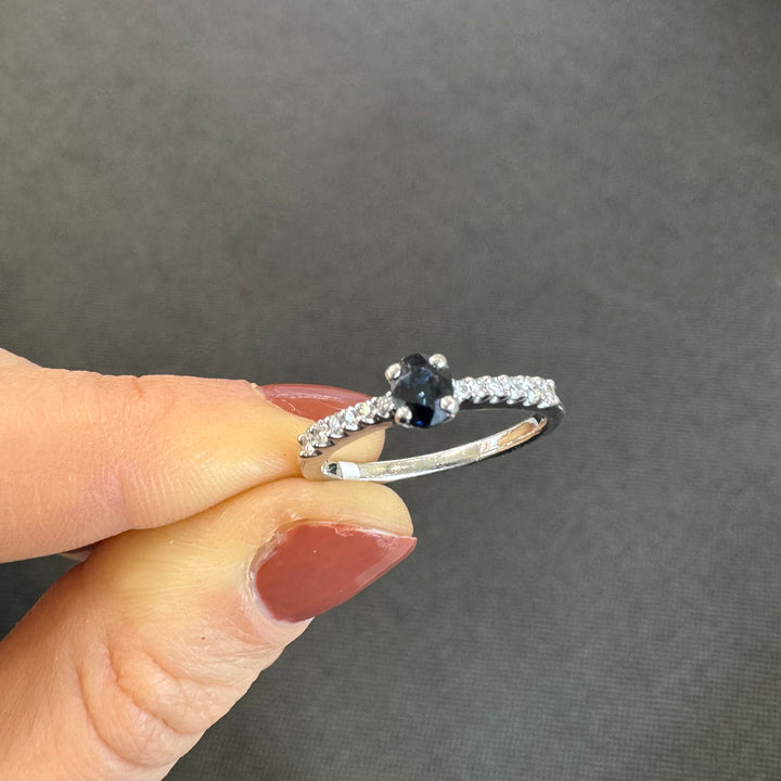 18ct White Gold Sapphire & Diamond Ring