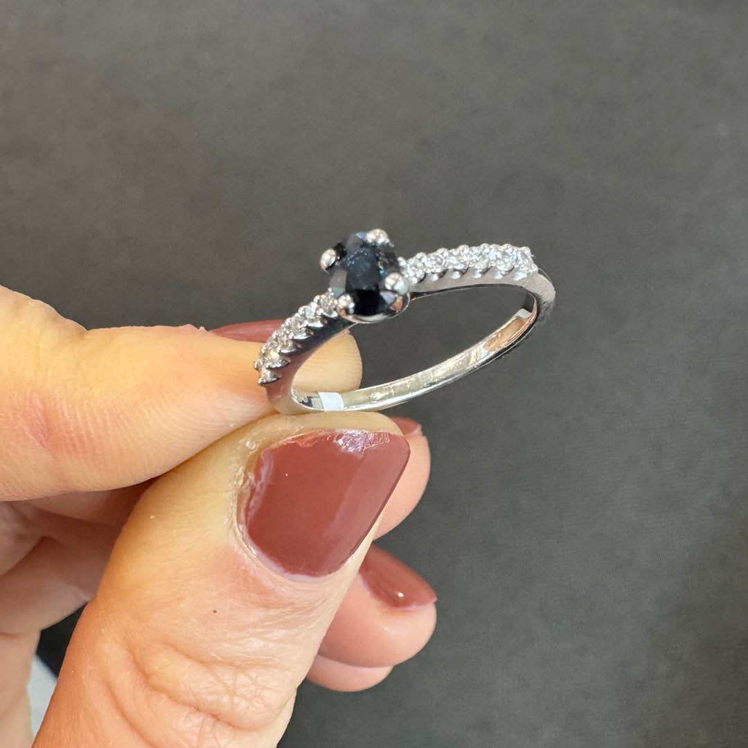 18ct White Gold Sapphire & Diamond Ring