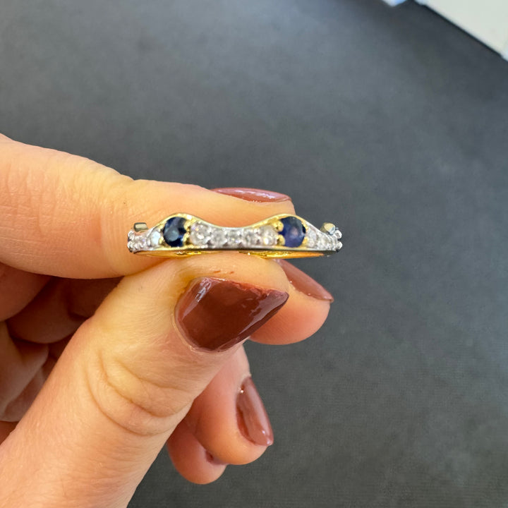 9ct Yellow Gold Sapphire & Diamond Ring