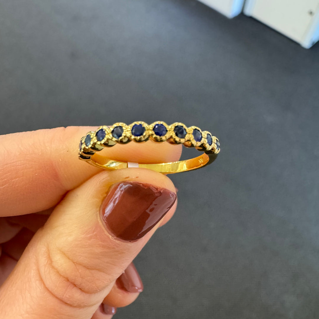 9ct Yellow Gold Sapphire & Diamond Ring