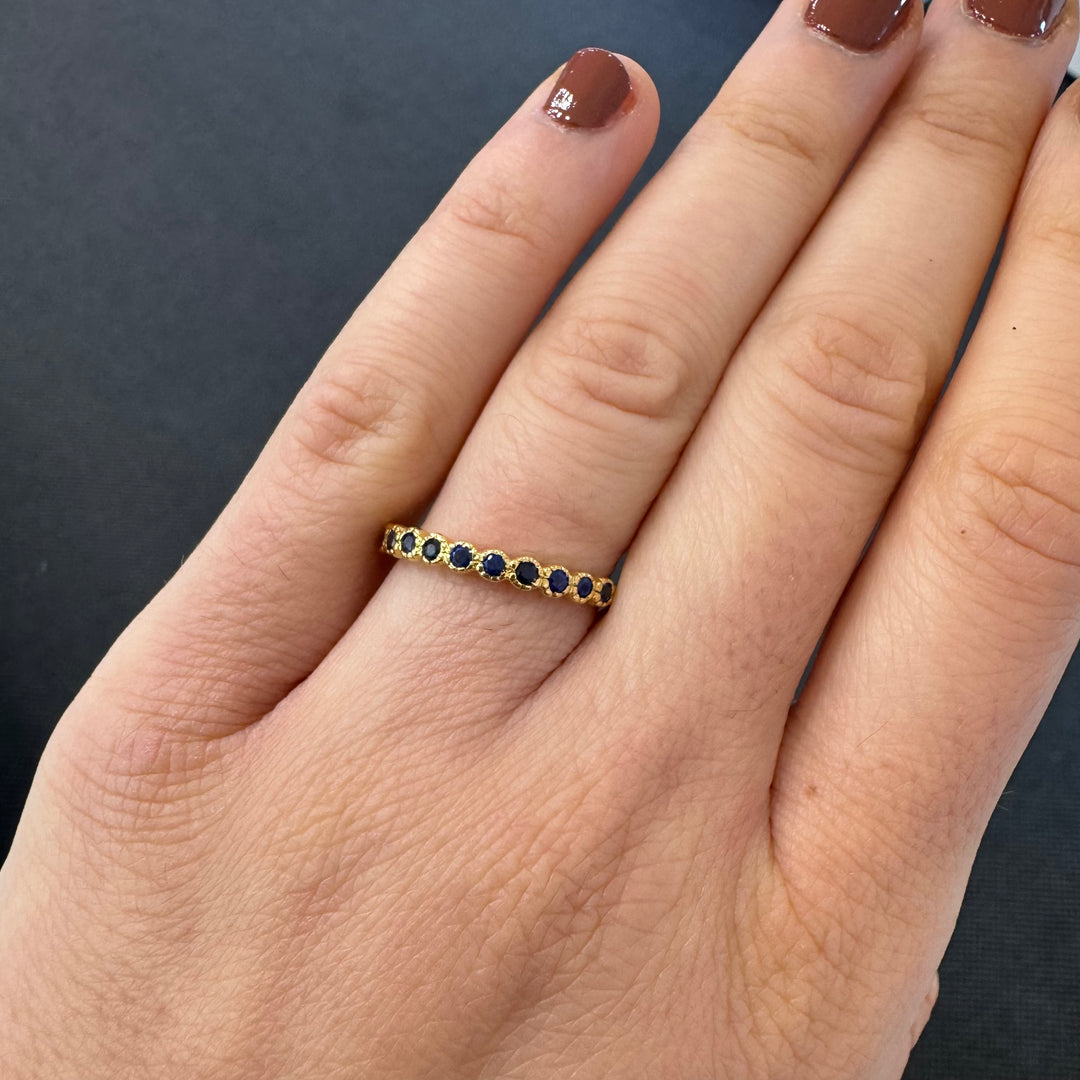 9ct Yellow Gold Sapphire & Diamond Ring