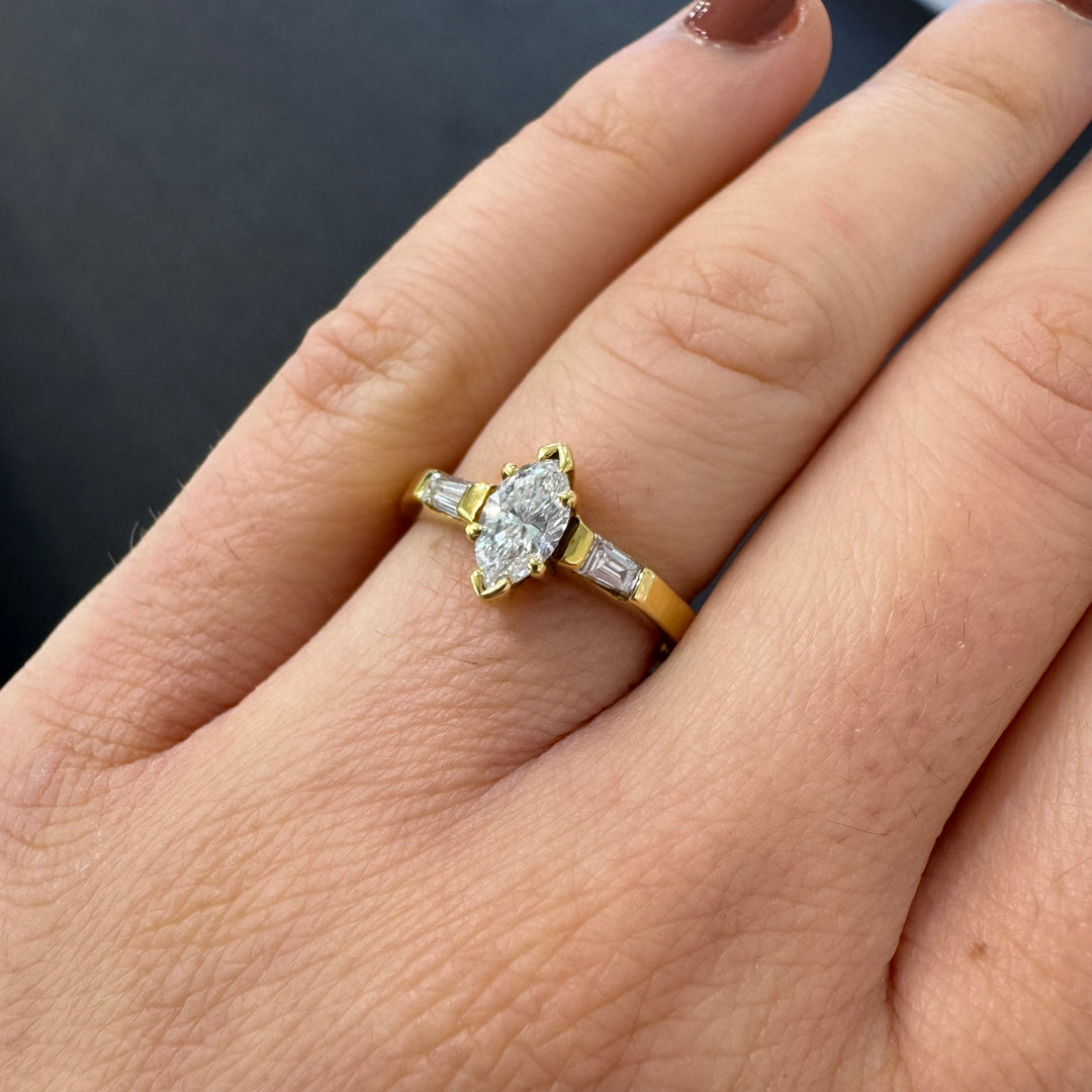 18ct Yellow Gold Marquise Diamond Ring
