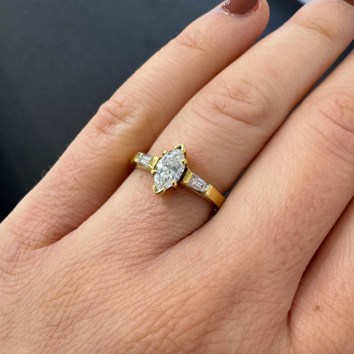 18ct Yellow Gold Marquise Diamond Ring