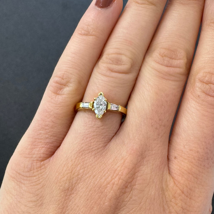 18ct Yellow Gold Marquise Diamond Ring