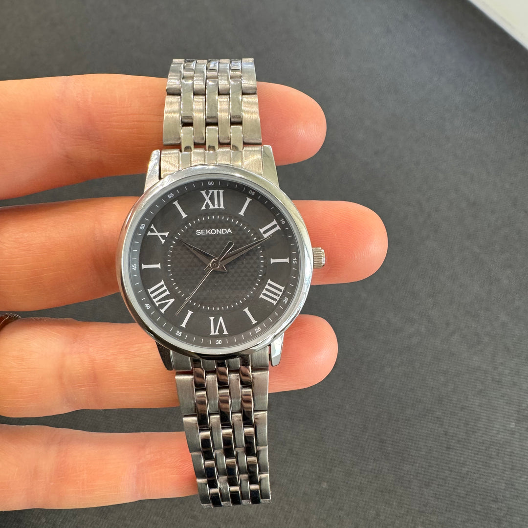 Sekonda Silver Roman Watch With Dark Grey Dial SK2332