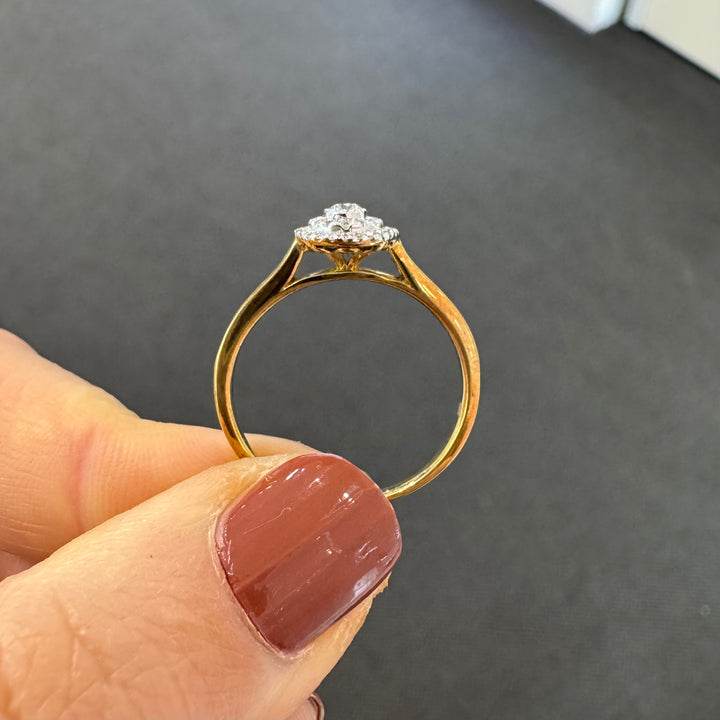 9ct Yellow Gold Diamond Halo Ring