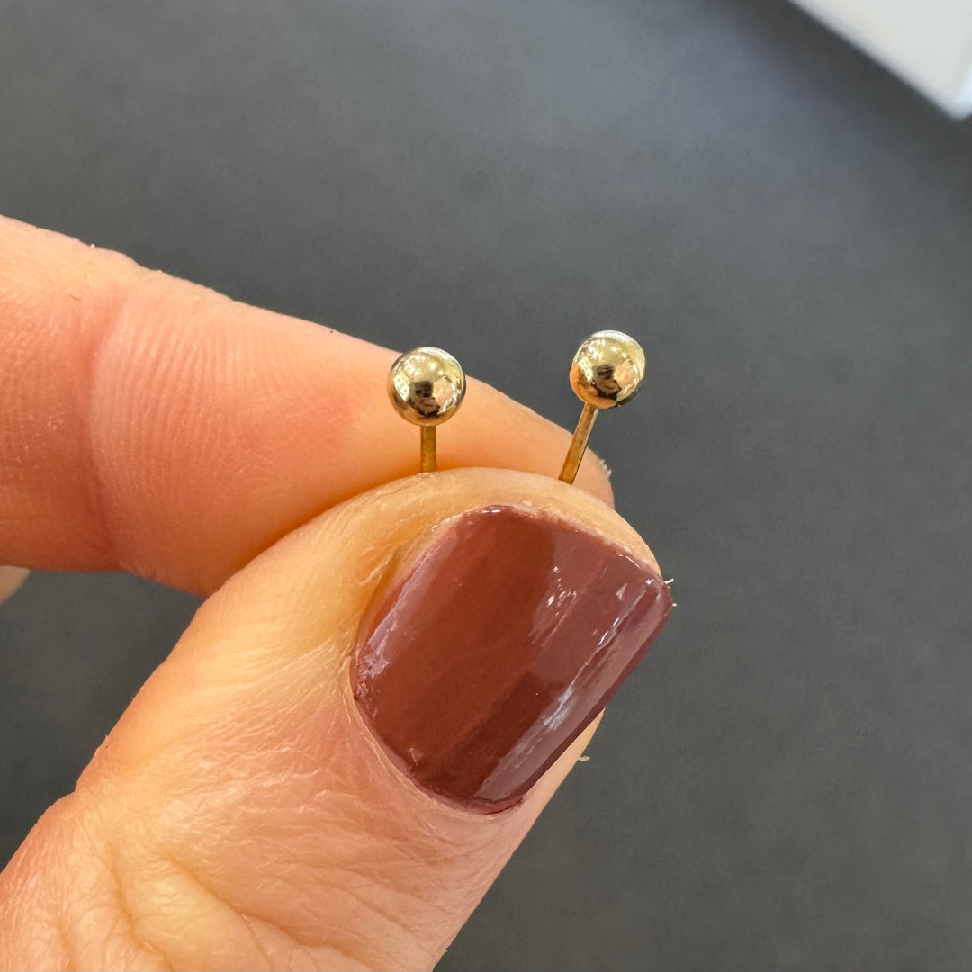 9ct Yellow Gold Small Ball Stud Earrings