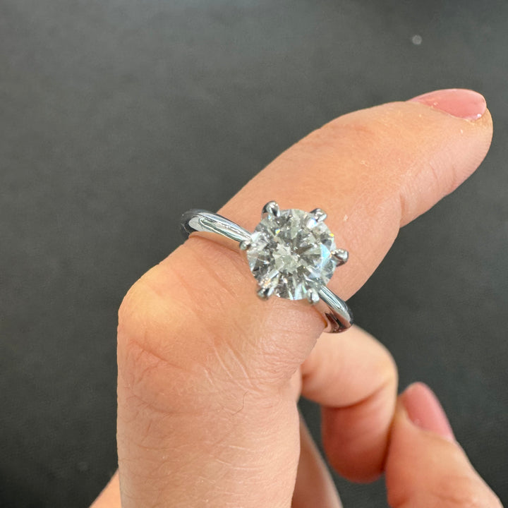 'AVA' 18ct White Gold Classic 6 Claw Solitaire Diamond Ring