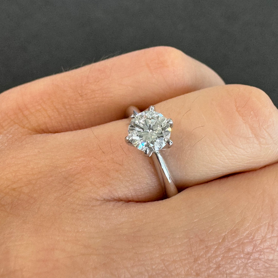 'AVA' 18ct White Gold Classic 6 Claw Solitaire Diamond Ring