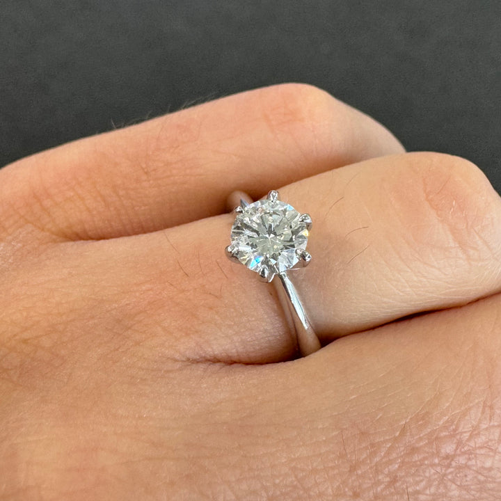 'AVA' 18ct White Gold Classic 6 Claw Solitaire Diamond Ring
