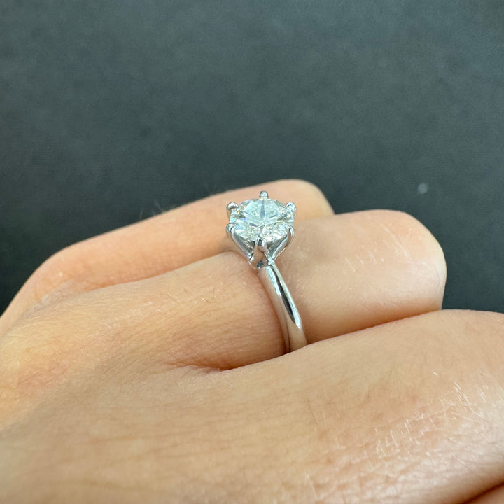 'AVA' 18ct White Gold Classic 6 Claw Solitaire Diamond Ring