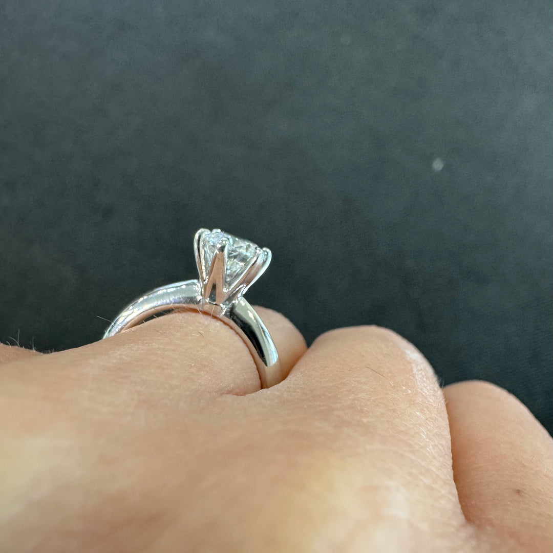'AVA' 18ct White Gold Classic 6 Claw Solitaire Diamond Ring