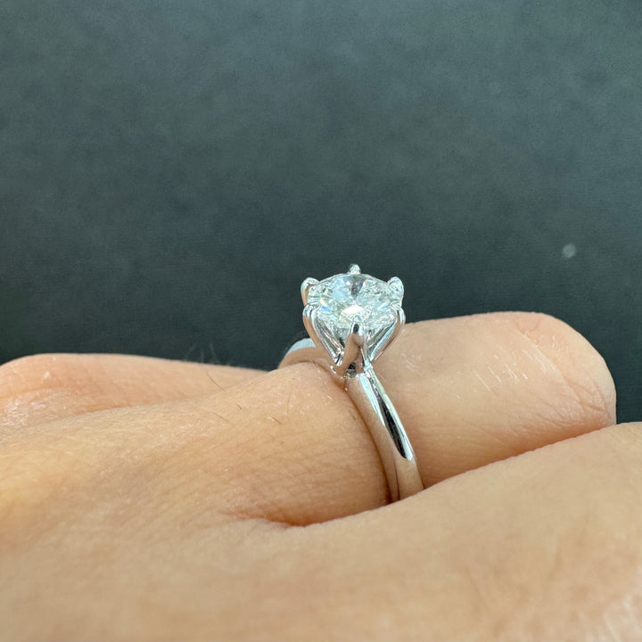 'AVA' 18ct White Gold Classic 6 Claw Solitaire Diamond Ring