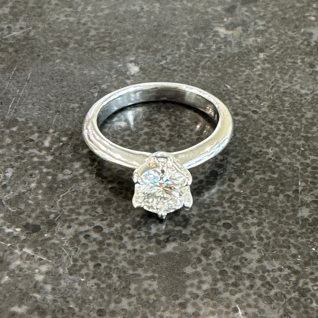 'AVA' 18ct White Gold Classic 6 Claw Solitaire Diamond Ring