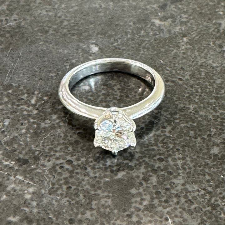 'AVA' 18ct White Gold Classic 6 Claw Solitaire Diamond Ring