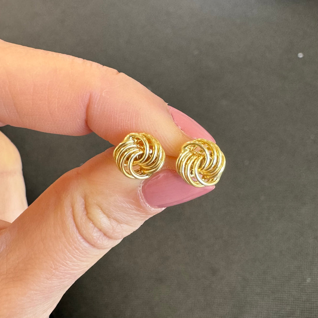9ct Yellow Gold Knot Stud Earrings