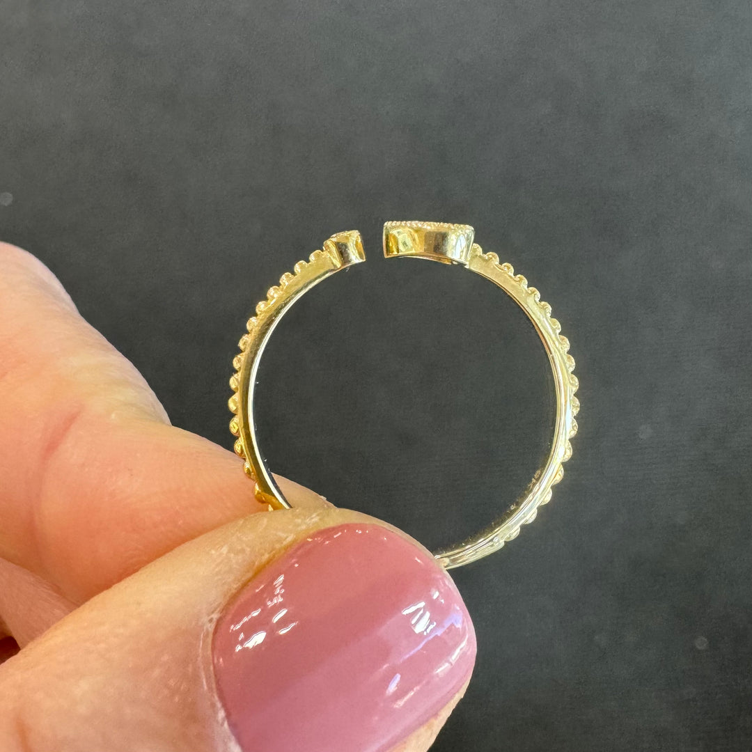 9ct Yellow Gold Diamond Love Heart Ring