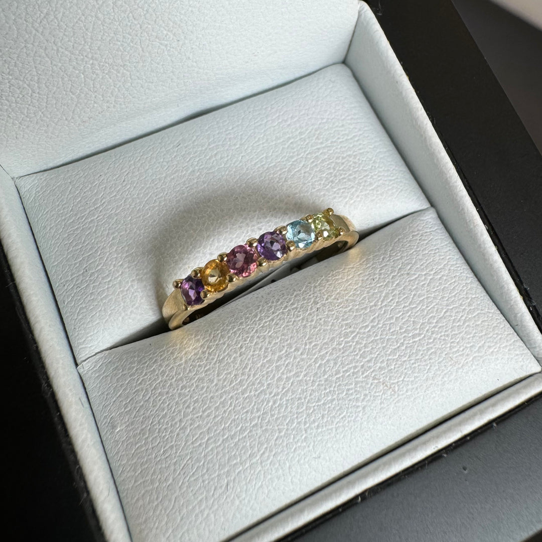 9ct Yellow Gold Colourful Gemstone Ring