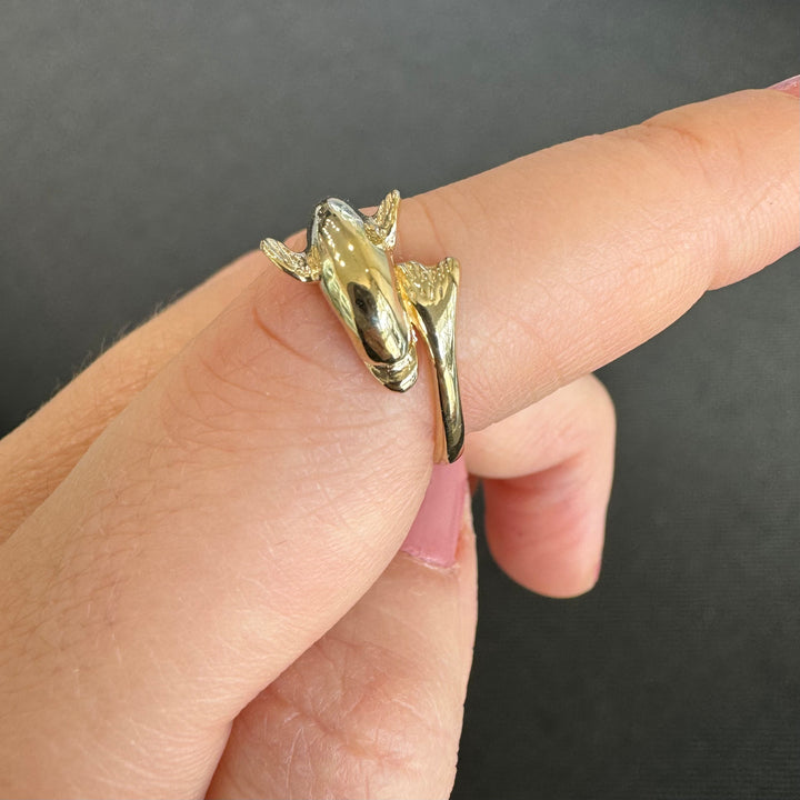 9ct Yellow Gold Dolphin Ring