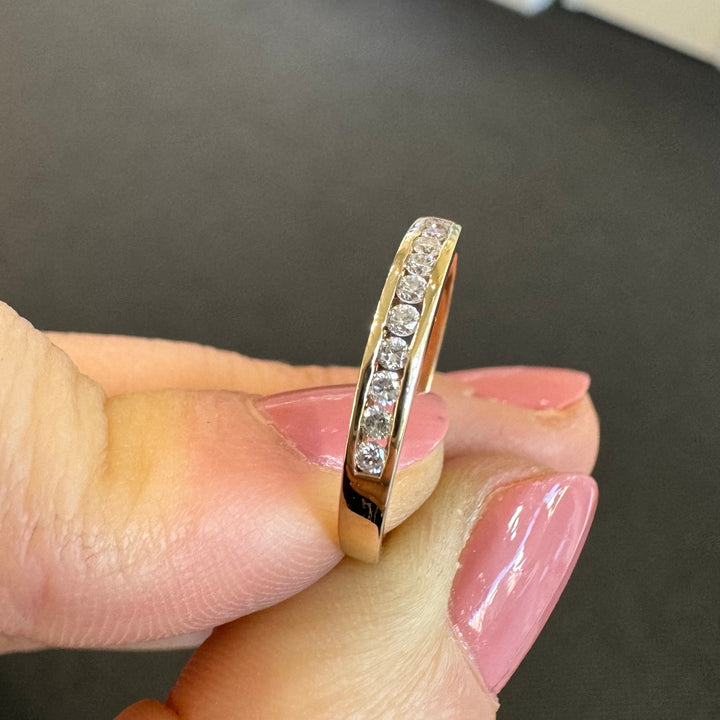 9ct Yellow Gold Channel Set Diamond Ring