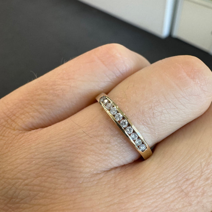 9ct Yellow Gold Channel Set Diamond Ring