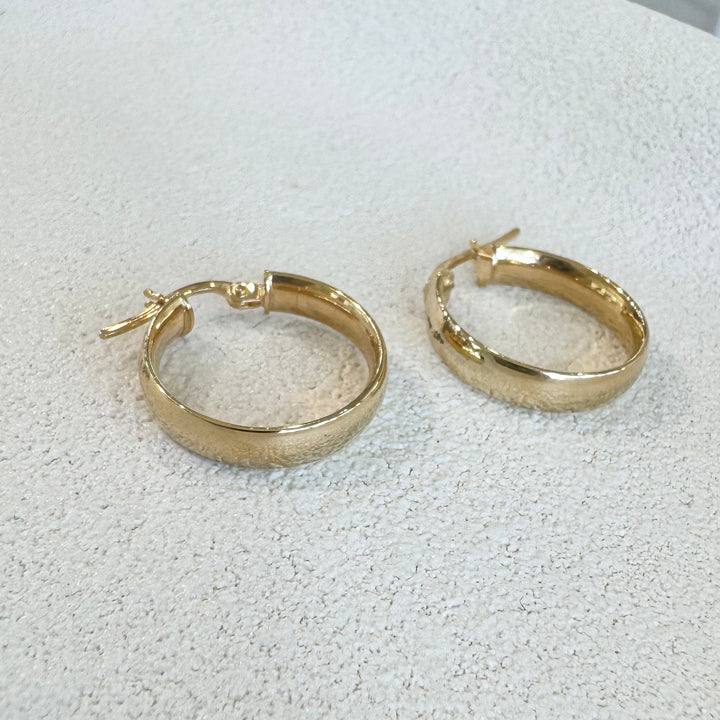 9ct Yellow Gold Half Round Hoop Earrings