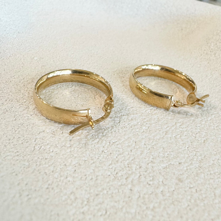 9ct Yellow Gold Half Round Hoop Earrings