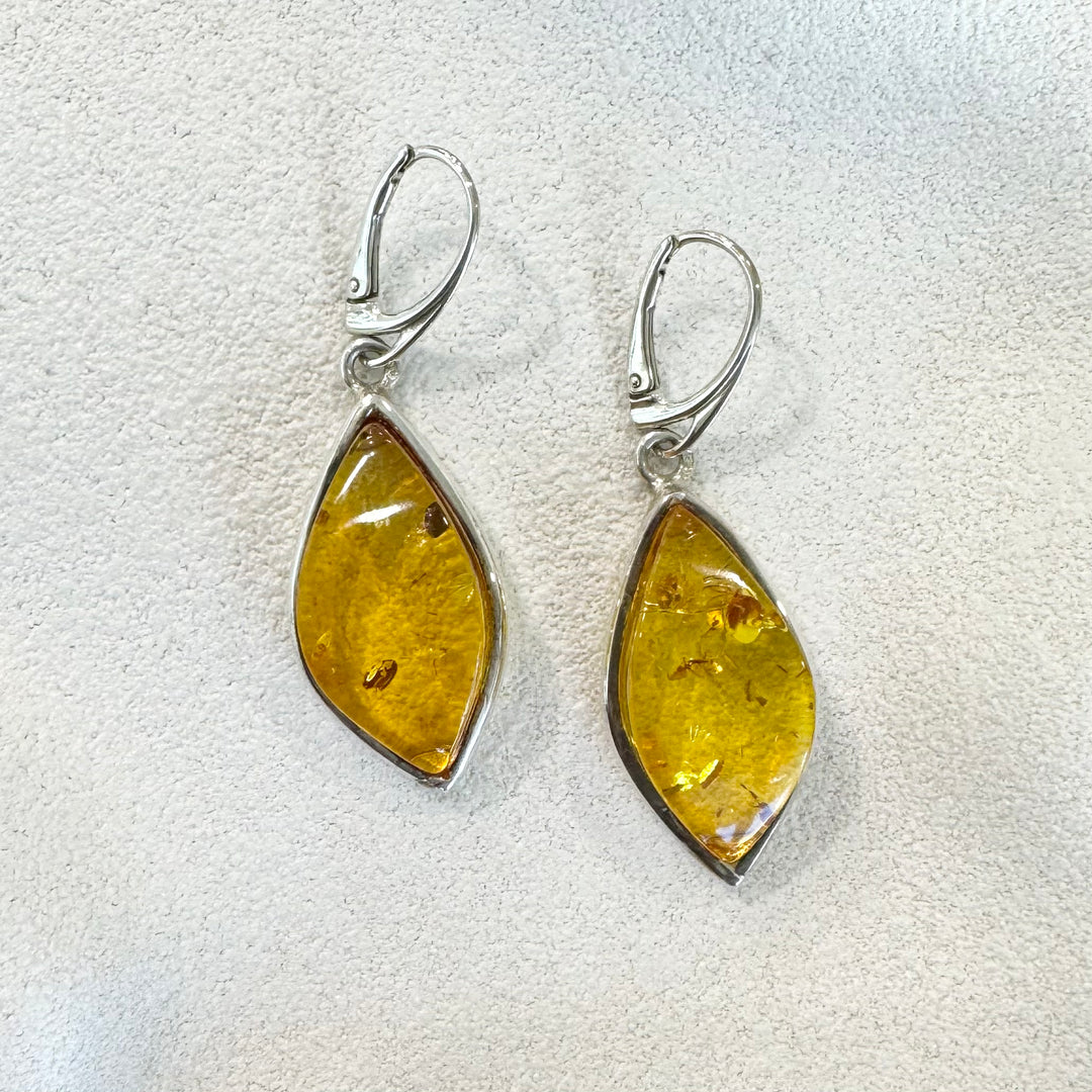 Baltic Amber Large Drop Earrings