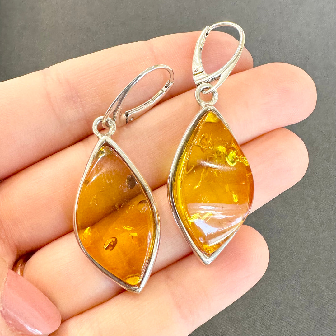 Baltic Amber Large Drop Earrings