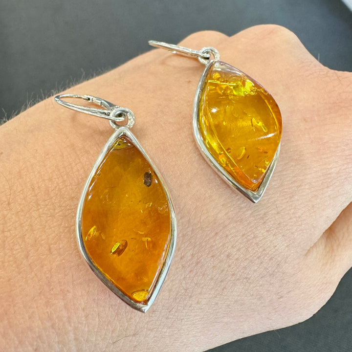 Baltic Amber Large Drop Earrings